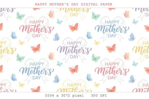 Download Happy Mother's Day Digital Paper PNG - Premium Bundle
