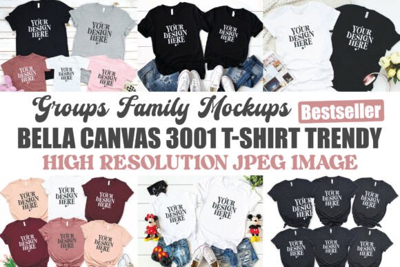 Download Bella Canvas 3001 Family Mockup Bundle - Family Collection