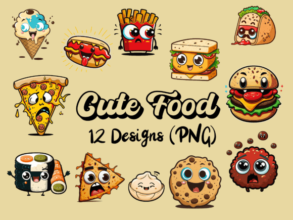 Download Sweet Faces: Cute Food Illustrations - Food Collection