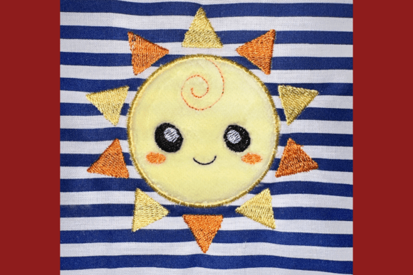 Download Cute Sun Machine Embroidery Applique - Machine embroidery applique Collection